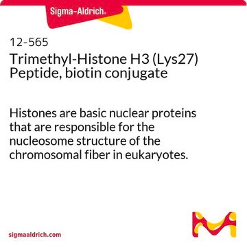 Trimethyl-Histone H3 (Lys27) Peptide, biotin conjugate Histones are basic nuclear proteins that are responsible for the nucleosome structure of the chromosomal fiber in eukaryotes.