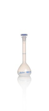 Azlon Polypropylene Volumetric Flask With PPE Stopper class B, capacity 100&#160;mL