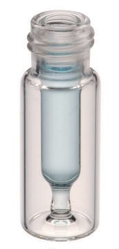 Interlocked&#8482; vial with fused glass insert, screw top volume 0.3&#160;mL (300&#160;&#956;L), clear glass vial, thread for 8-425, pkg of 100&#160;ea