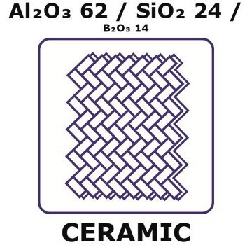 Alumina/Silica/Boria fabric, Al2O3 62%/SiO2 24%/B2O3 14%, weight.m-2 -400g, length 1 m, coil width 25.4&#160;mm