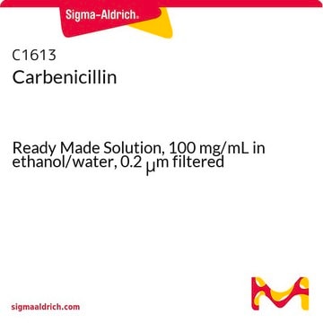 Carbenicillin Ready Made Solution, 100&#160;mg/mL in ethanol/water, 0.2 &#956;m filtered