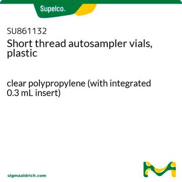 Short thread autosampler vials, plastic clear polypropylene (with integrated 0.3 mL insert)