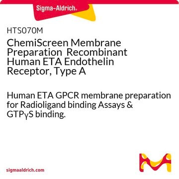 ChemiScreen Membrane Preparation Recombinant Human ETA Endothelin Receptor, Type A Human ETA GPCR membrane preparation for Radioligand binding Assays &amp; GTP&#947;S binding.