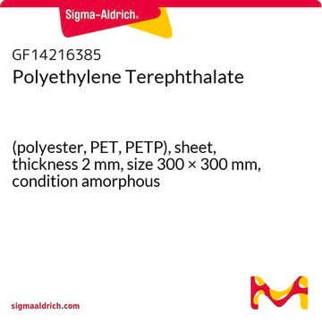 Polyethylene Terephthalate (polyester, PET, PETP), sheet, thickness 2&#160;mm, size 300 × 300&#160;mm, condition amorphous