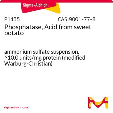 Phosphatase, Acid from sweet potato ammonium sulfate suspension, &#8805;10.0&#160;units/mg protein (modified Warburg-Christian)