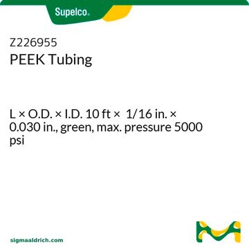 PEEK Tubing L × O.D. × I.D. 10&#160;ft × 1/16&#160;in. × 0.030&#160;in., green, max. pressure 5000 psi