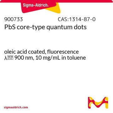 PbSコアタイプ量子ドット oleic acid coated, fluorescence &#955;em&#160;900&#160;nm, 10&#160;mg/mL in toluene