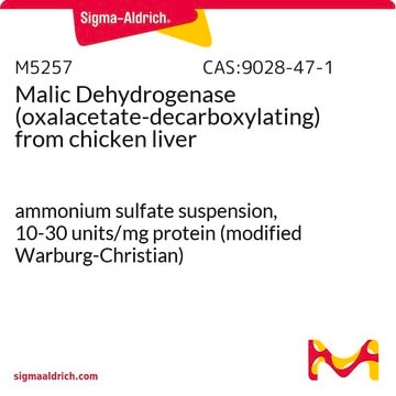 Malic Dehydrogenase (oxalacetate-decarboxylating) from chicken liver ammonium sulfate suspension, 10-30&#160;units/mg protein (modified Warburg-Christian)