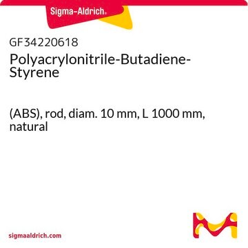 Polyacrylonitrile-Butadiene-Styrene (ABS), rod, diam. 10&#160;mm, L 1000&#160;mm, natural