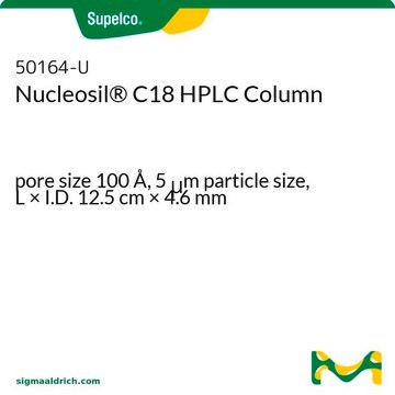 Nucleosil&#174; C18 HPLCカラム pore size 100&#160;Å, 5&#160;&#956;m particle size, L × I.D. 12.5&#160;cm × 4.6&#160;mm