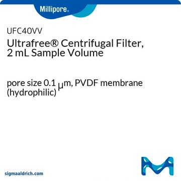 Ultrafree&#174; Centrifugal Filter, 2 mL Sample Volume pore size 0.1&#160;&#956;m, PVDF membrane (hydrophilic)