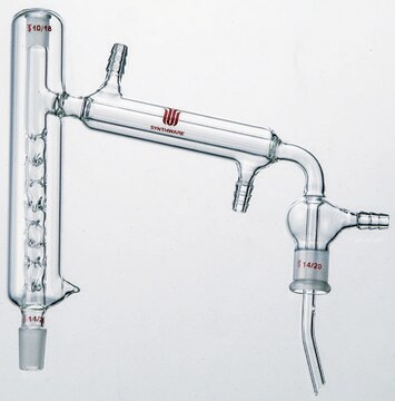 Synthware&#8482; Vigreux vacuum jacketed micro distillation head joint: ST/NS 14/20, thermometer joint: ST/NS 10/18, immersion depth 25&#160;mm