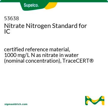 Nitrate Nitrogen Standard for IC certified reference material, 1000&#160;mg/L N as nitrate in water (nominal concentration), TraceCERT&#174;