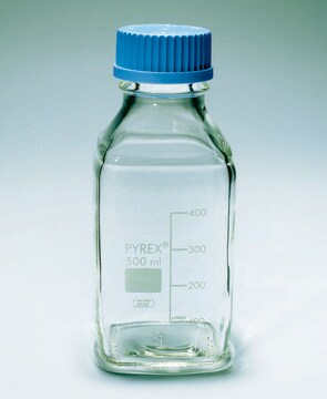 Pyrex&#174; Media-Lab Bottles, square, with cap and pouring ring, with printed trace code capacity 1000&#160;mL