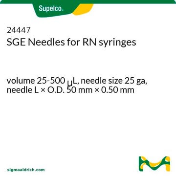 SGE Needles for RN syringes volume 25-500&#160;&#956;L, needle size 25 ga, needle L × O.D. 50&#160;mm × 0.50&#160;mm