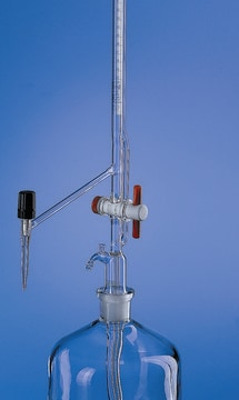 BRAND&#174; BLAUBRAND&#174; automatic burette, Pellet pattern volume 10&#160;mL, accuracy: ±0.020&#160;mL, clear borosilicate glass 3.3 (Schellbach lateral needle-valve stopcock PTFE key, grad. in blue)