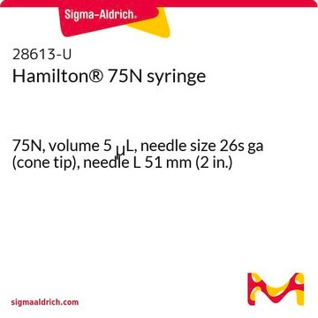 Hamilton&#174; 75N syringe 75N, volume 5&#160;&#956;L, needle size 26s ga (cone tip), needle L 51&#160;mm (2&#160;in.)