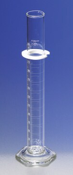 Pyrex&#174; graduated cylinder, single metric scale, white enamel graduations volume 25&#160;mL