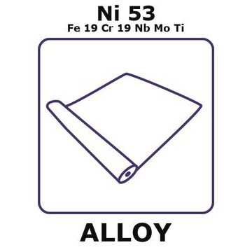 Inconel&#174; alloy 718 - heat resisting alloy, Ni53Fe19Cr19NbMoTi foil, 0.5m coil, 0.25mm thickness, annealed