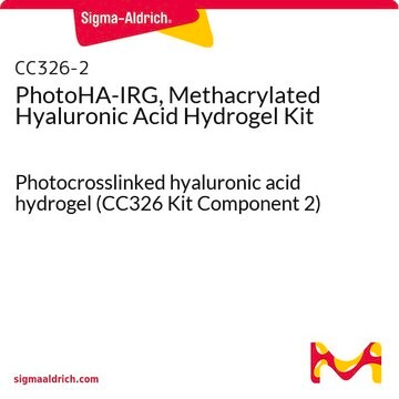 PhotoHA-IRG, Methacrylated Hyaluronic Acid Hydrogel Kit Photocrosslinked hyaluronic acid hydrogel (CC326 Kit Component 2)