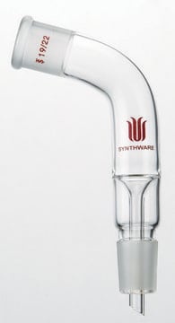 Synthware&#8482; distilling adapter with 105 degree bend top joint: ST/NS 19/22, bottom joint: ST/NS 19/22