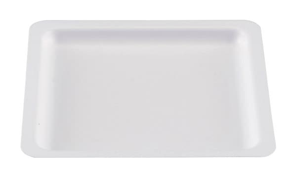 Shallow weigh boat Medium, square white polystyrene, pk of 500&#160;ea