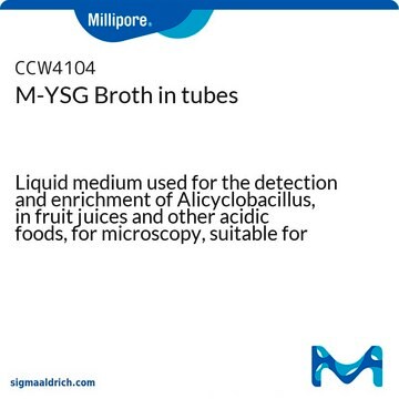 M-YSG Broth in tubes for microscopy, Liquid medium used for the detection and enrichment of Alicyclobacillus, in fruit juices and other acidic foods, suitable for microbiology