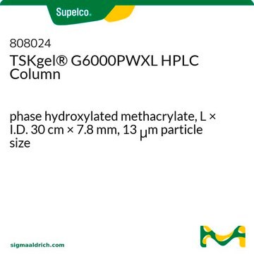 TSKgel&#174; G6000PWXL HPLC Column phase hydroxylated methacrylate, L × I.D. 30&#160;cm × 7.8&#160;mm, 13&#160;&#956;m particle size