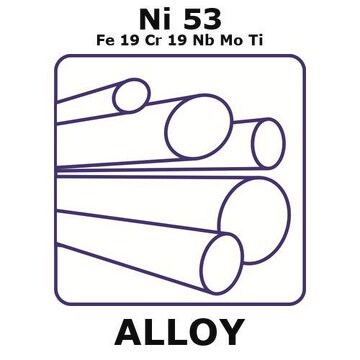 Inconel&#174; alloy 718 - heat resisting alloy, Ni53Fe19Cr19NbMoTi rod, 100mm x 12.7mm diameter, annealed