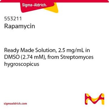 Rapamycin Ready Made Solution, 2.5 mg/mL in DMSO (2.74 mM), from Streptomyces hygroscopicus