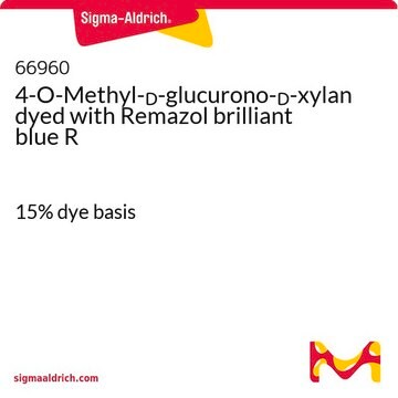 4-O-Methyl-D-glucurono-D-xylan dyed with Remazol brilliant blue R 15% dye basis