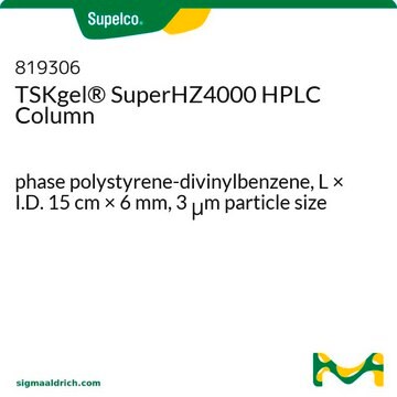 TSKgel&#174; SuperHZ4000 HPLC Column phase polystyrene-divinylbenzene, L × I.D. 15&#160;cm × 6&#160;mm, 3&#160;&#956;m particle size