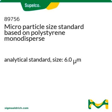 Micro particle size standard based on polystyrene monodisperse analytical standard, size: 6.0 &#956;m