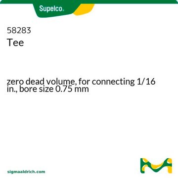 Tee zero dead volume, for connecting 1/16 in., bore size 0.75&#160;mm