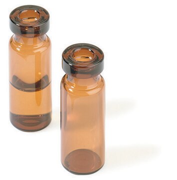 Vials, 2 mL crimp top, amber glass, 12 x 32 mm volume 2&#160;mL, amber glass vial (with marking spot), pkg of 100&#160;ea