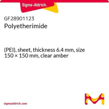 Polyetherimide (PEI), sheet, thickness 6.4&#160;mm, size 150 × 150&#160;mm, clear amber