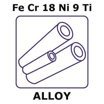 Stainless steel - AISI 321 tube, Fe/Cr18%/Ni 9%/Ti, outside diameter 10.0 mm, length 100 mm, wall thickness 2.0&#160;mm