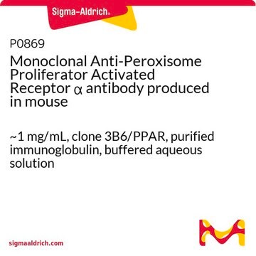 Monoclonal Anti-Peroxisome Proliferator Activated Receptor &#945; antibody produced in mouse ~1&#160;mg/mL, clone 3B6/PPAR, purified immunoglobulin, buffered aqueous solution