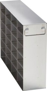 Eppendorf&#174; Side Access Stainless Steel Rack for CryoCube(R) F740 Upright Freezers including front and back handle for storage of 24 boxes up to 136x136x63 mm (2.5 inch boxes), 3-Compartment, external W × D × H (139&#160;mm) (569&#160;mm) (406&#160;mm)