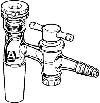 Tubing adapter with Torion&#8482; connection and stopcock PTFE stopcock, O.D. 1/2&#160;in., male joint: ST/NS 24/40