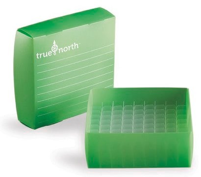 TrueNorth&#174; Flatpack PP Thin Film Freezer Boxes Holds 81 x 1.5-2 mL tubes, green, pk of 10