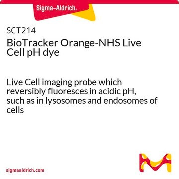 BioTracker Orange-NHS Live Cell pH dye Live Cell imaging probe which reversibly fluoresces in acidic pH, such as in lysosomes and endosomes of cells