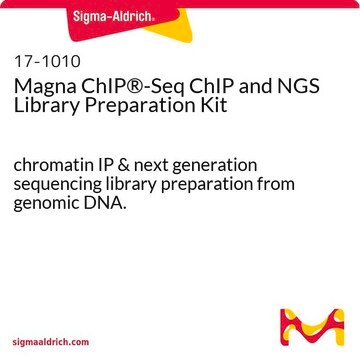 Magna ChIP&#174;-Seq ChIP and NGS Library Preparation Kit chromatin IP &amp; next generation sequencing library preparation from genomic DNA.