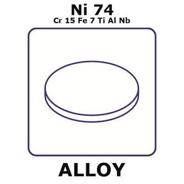 Inconel&#174; X750 - heat resisting alloy, Ni74Cr15Fe7TiAlNb foil, 15mm disks, 0.25mm thickness, annealed