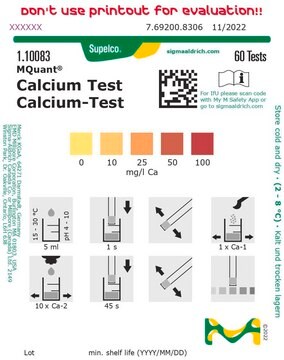 Calcium Test colorimetric, 10-100&#160;mg/L (Ca2+), MQuant&#174;