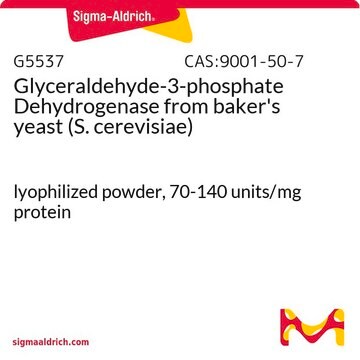 Glyceraldehyde-3-phosphate Dehydrogenase from baker’s yeast (S.&#160;cerevisiae) lyophilized powder, 70-140&#160;units/mg protein