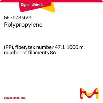 Polypropylene (PP), fiber, tex number 47, L 1000&#160;m, number of filaments 86