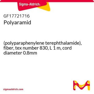 Polyaramid (polyparaphenylene terephthalamide), fiber, tex number 830, L 1&#160;m, cord diameter 0.8mm