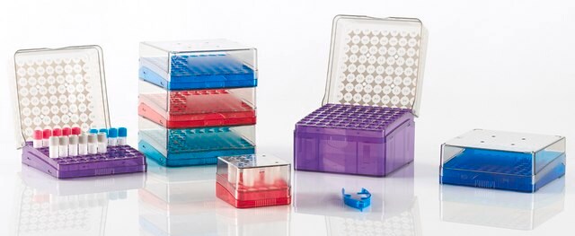 Arctic Squares&#174; Cryostorage Box Holds 100 x 2 mL tubes, blue polycarbonate, pk of 4