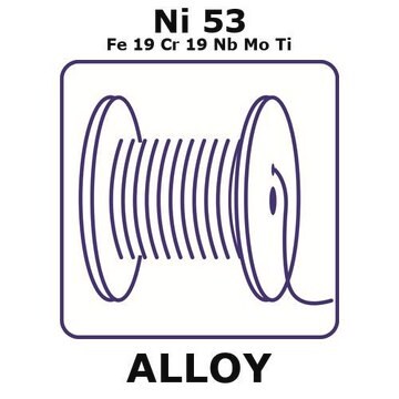 Inconel&#174; alloy 718 - heat resisting alloy, Ni53Fe19Cr19NbMoTi 100m wire, 0.5mm diameter, annealed